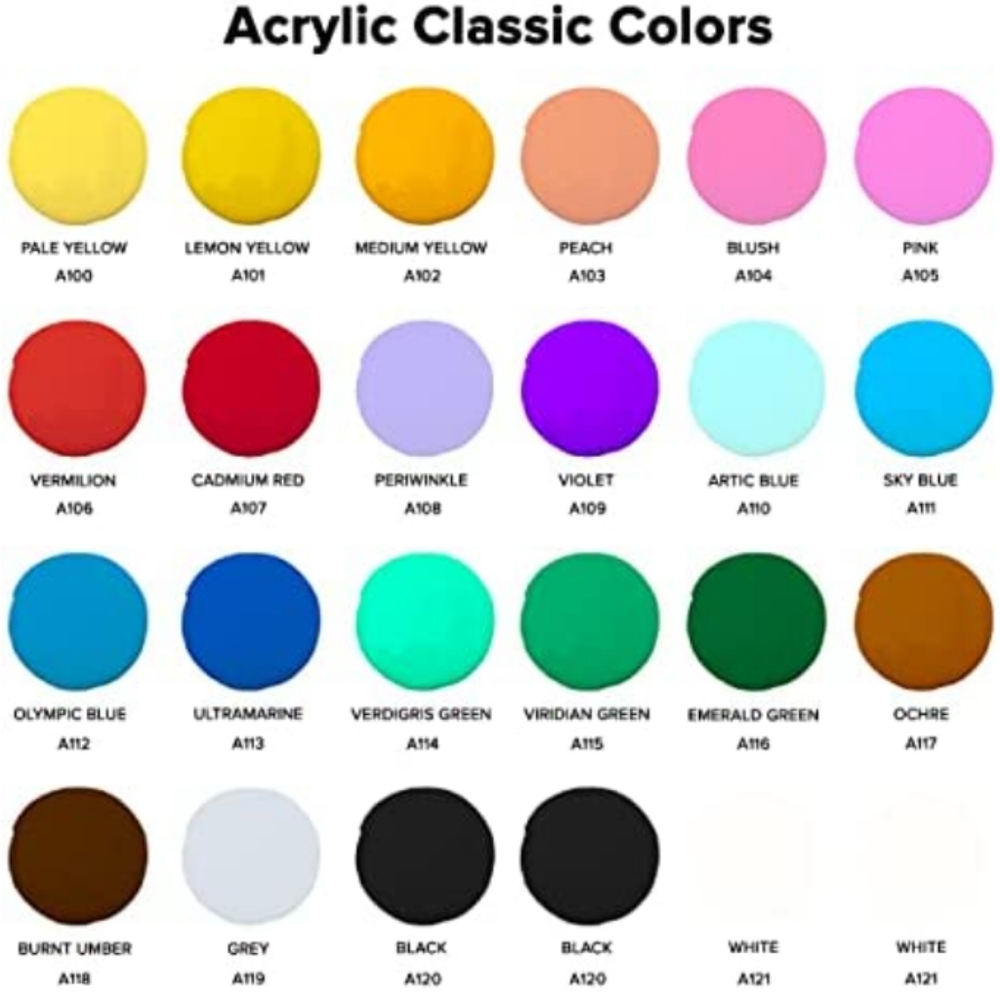 24 Bottles Set of Paints Acrylic Pour Art Pouring Paint Bottle Artist Supplies